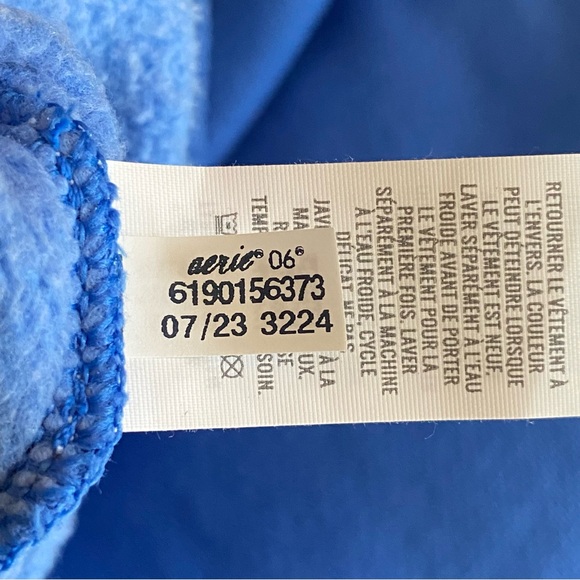Aerie Women's Blue 1/4 Snap Oversized Slouchy Cropped Sweatshirt Size Medium M - Picture 5 of 8